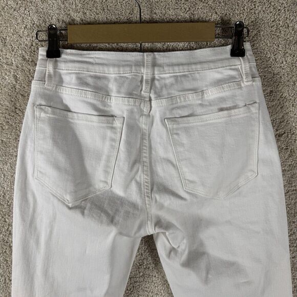 Frame Denim White Jeans NWT Size 26 Le Skinny De Jeanne Blanc White Step Hem - Picture 13 of 14